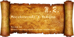 Moczkovcsák Rubina névjegykártya